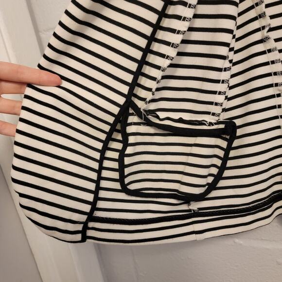 Gibson Striped Jacket Nautical Preppy Black and White 3/4 Sleeve Medium 955 - Picture 8 of 16